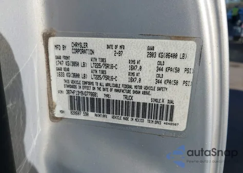 1997 Dodge Ram 1500 St from USA, damaged, VIN 3B7HF13Y9VG778681